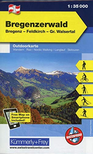 Bregenzerwald: Nr. 01, Outdoorkarte Österreich, 1:35 000: Bregenz - Feldkirch - Gr. Walsertal (Kümmerly+Frey Outdoorkarten Österreich, Band 1) von Kmmerly und Frey